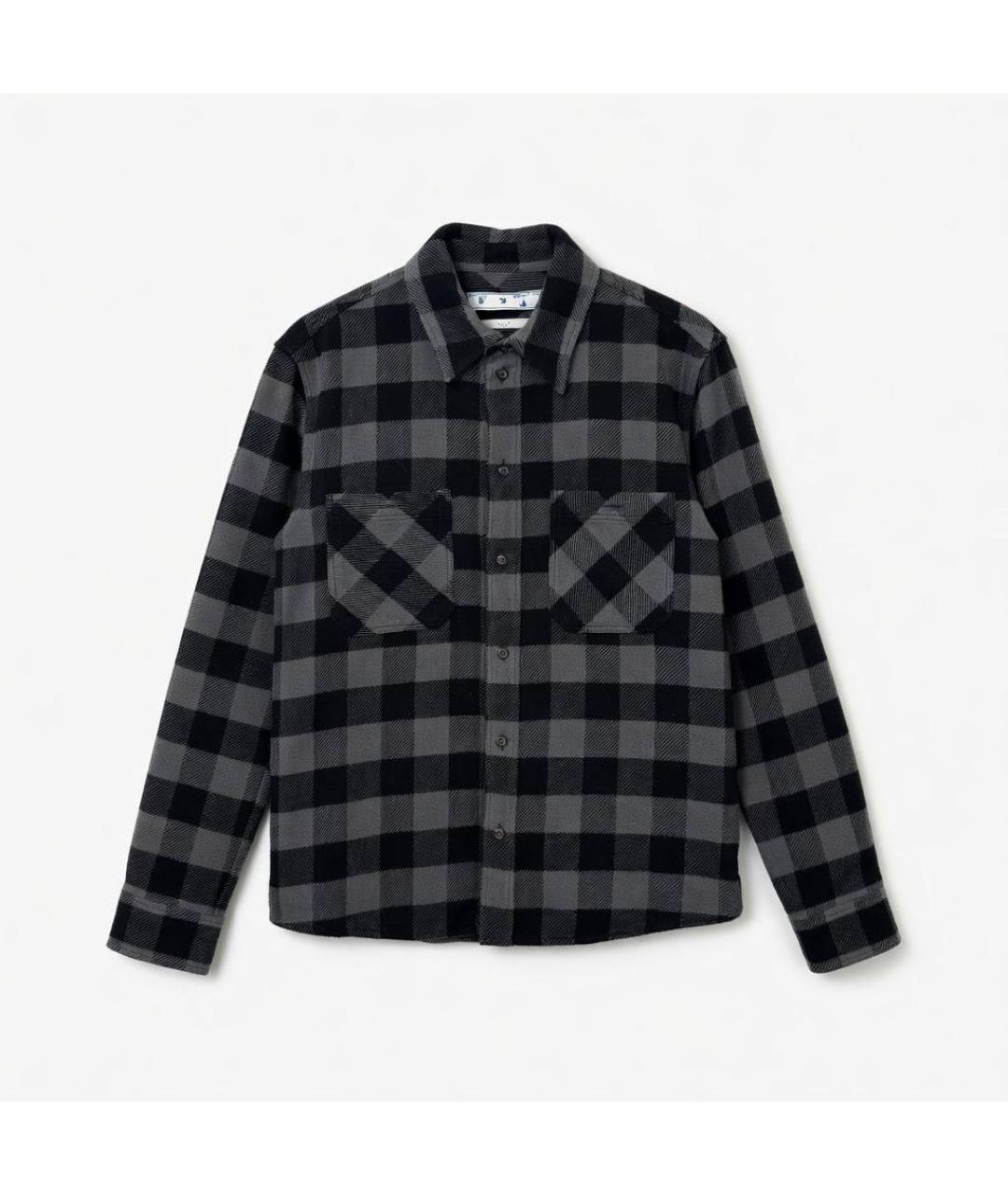 OFF-WHITE Серая хлопковая кэжуал рубашка, фото 4