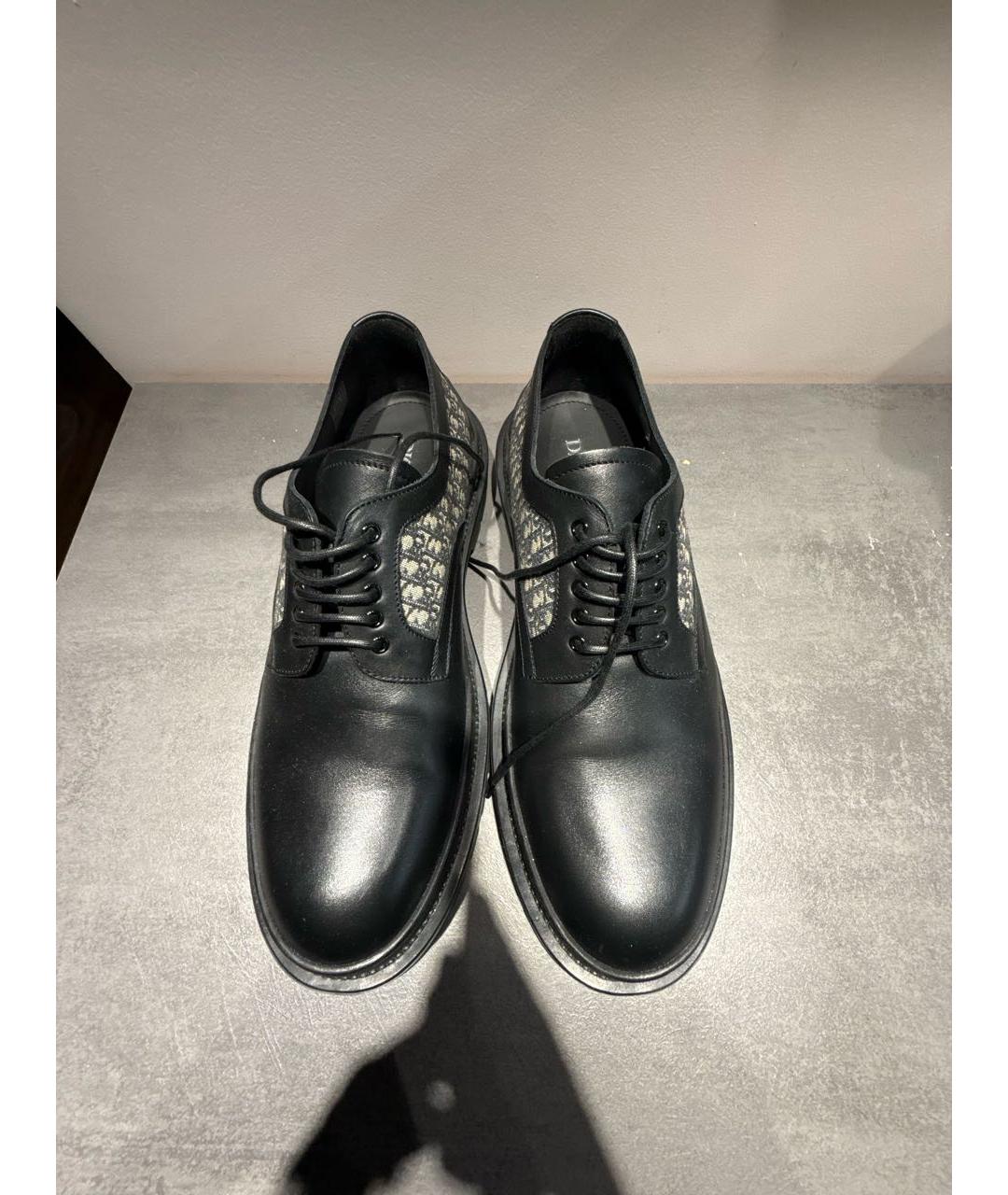 CHRISTIAN DIOR Черные кожаные низкие ботинки, фото 2