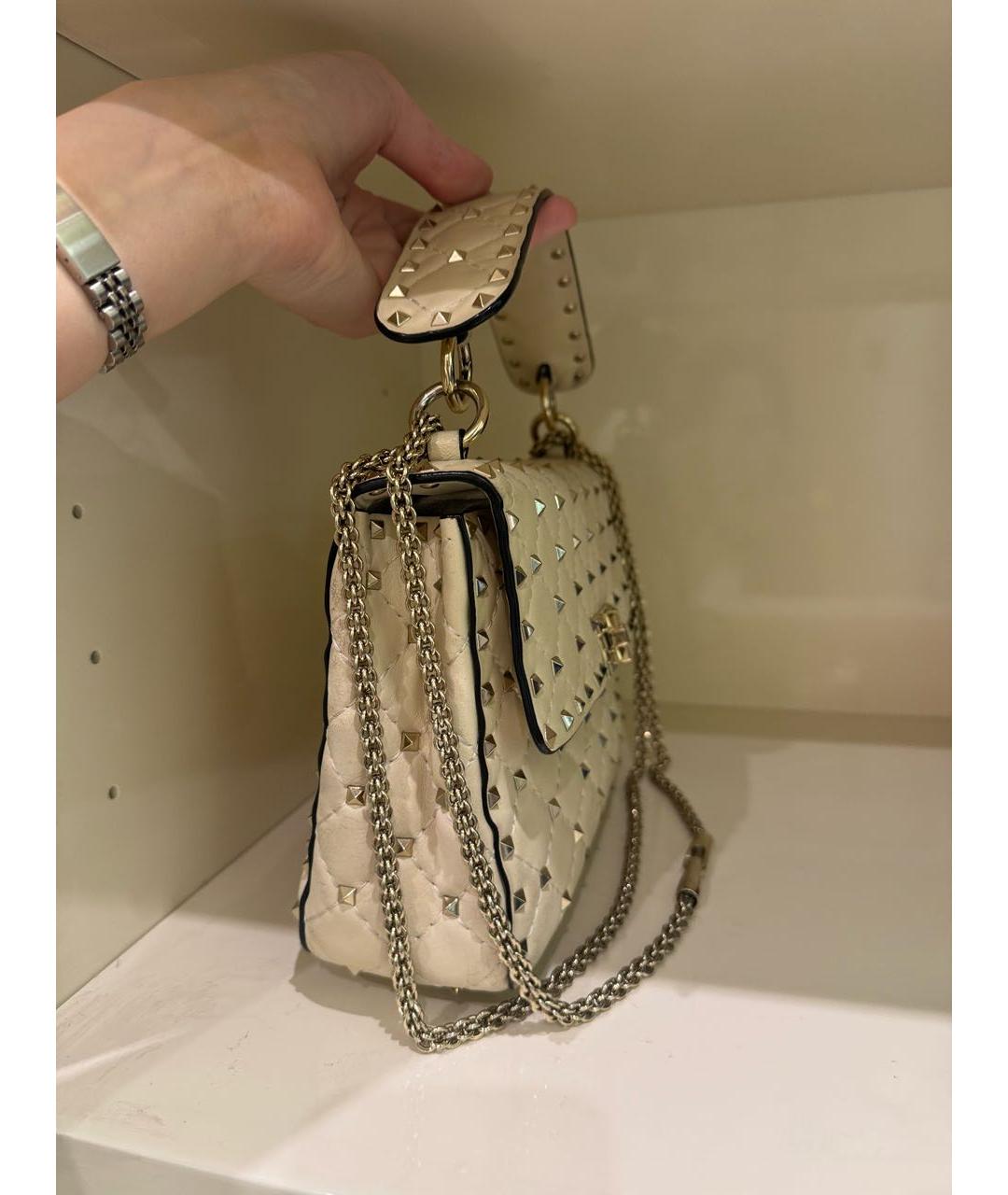 VALENTINO Бежевая кожаная сумка через плечо, фото 2