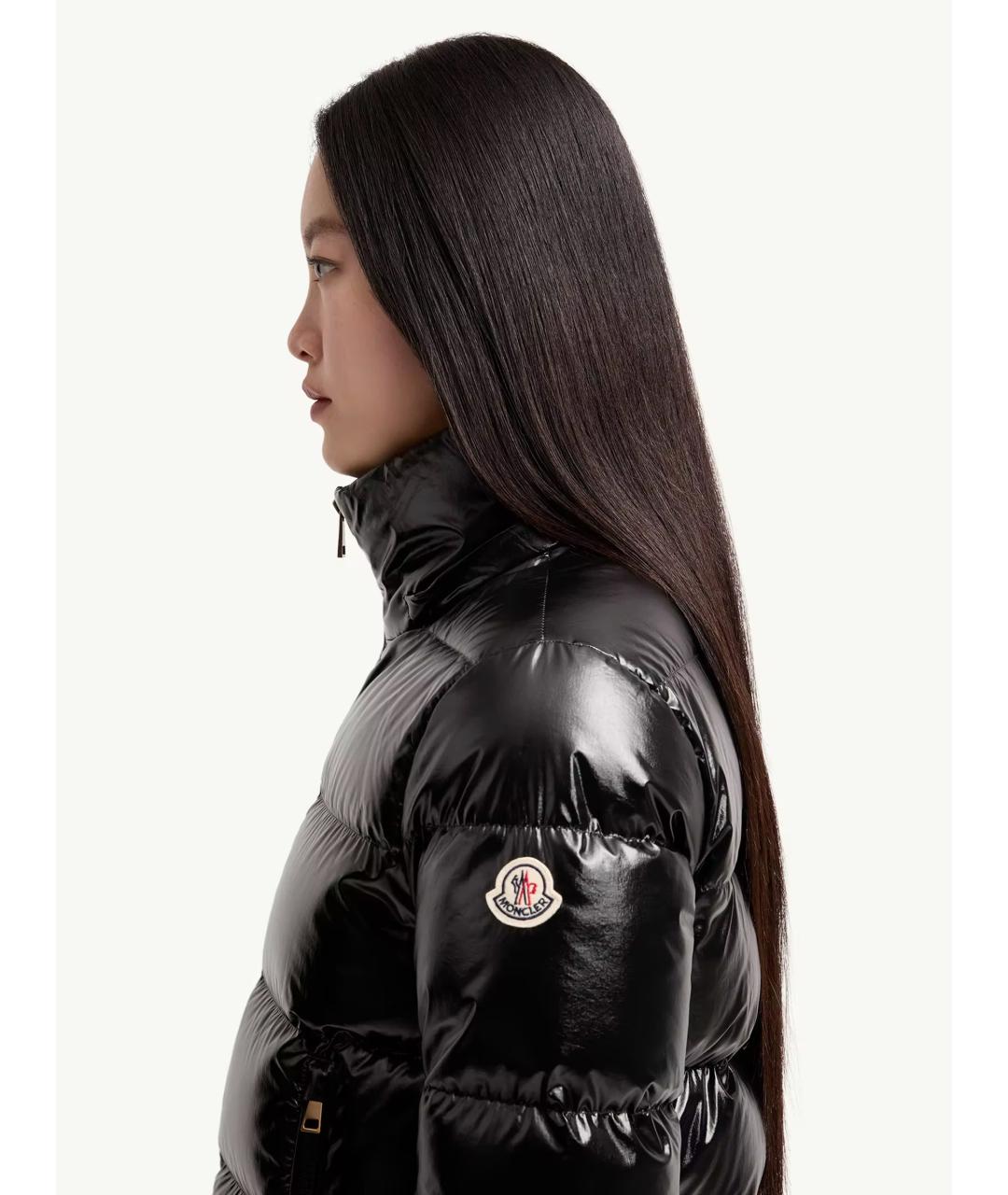 MONCLER Черный полиамидовый пуховик, фото 6