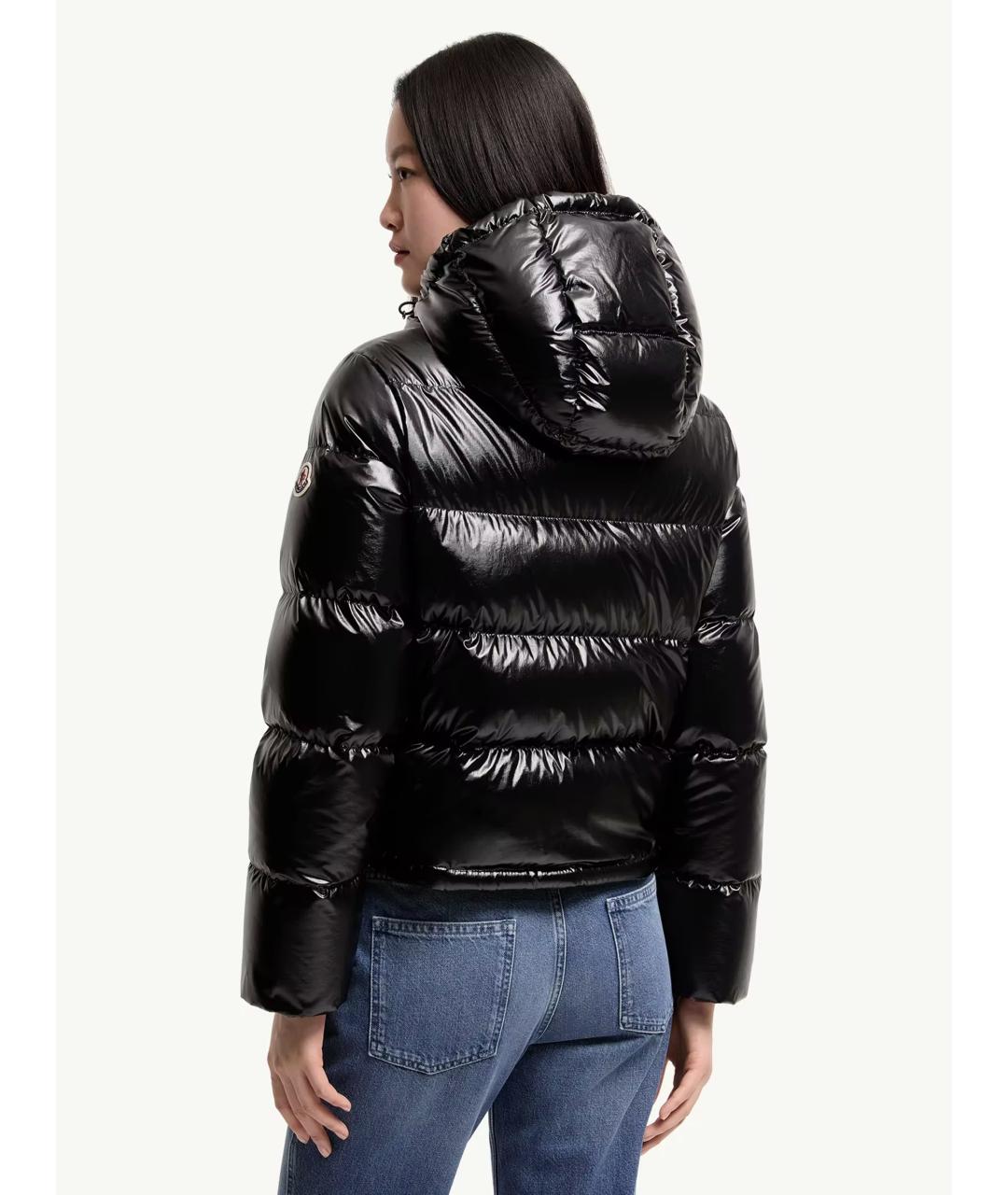 MONCLER Черный полиамидовый пуховик, фото 4