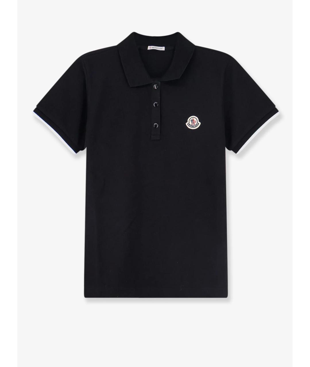 MONCLER Черная хлопковая футболка, фото 4
