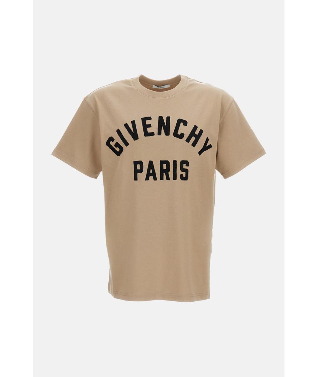 GIVENCHY Бежевая хлопковая футболка, фото 4