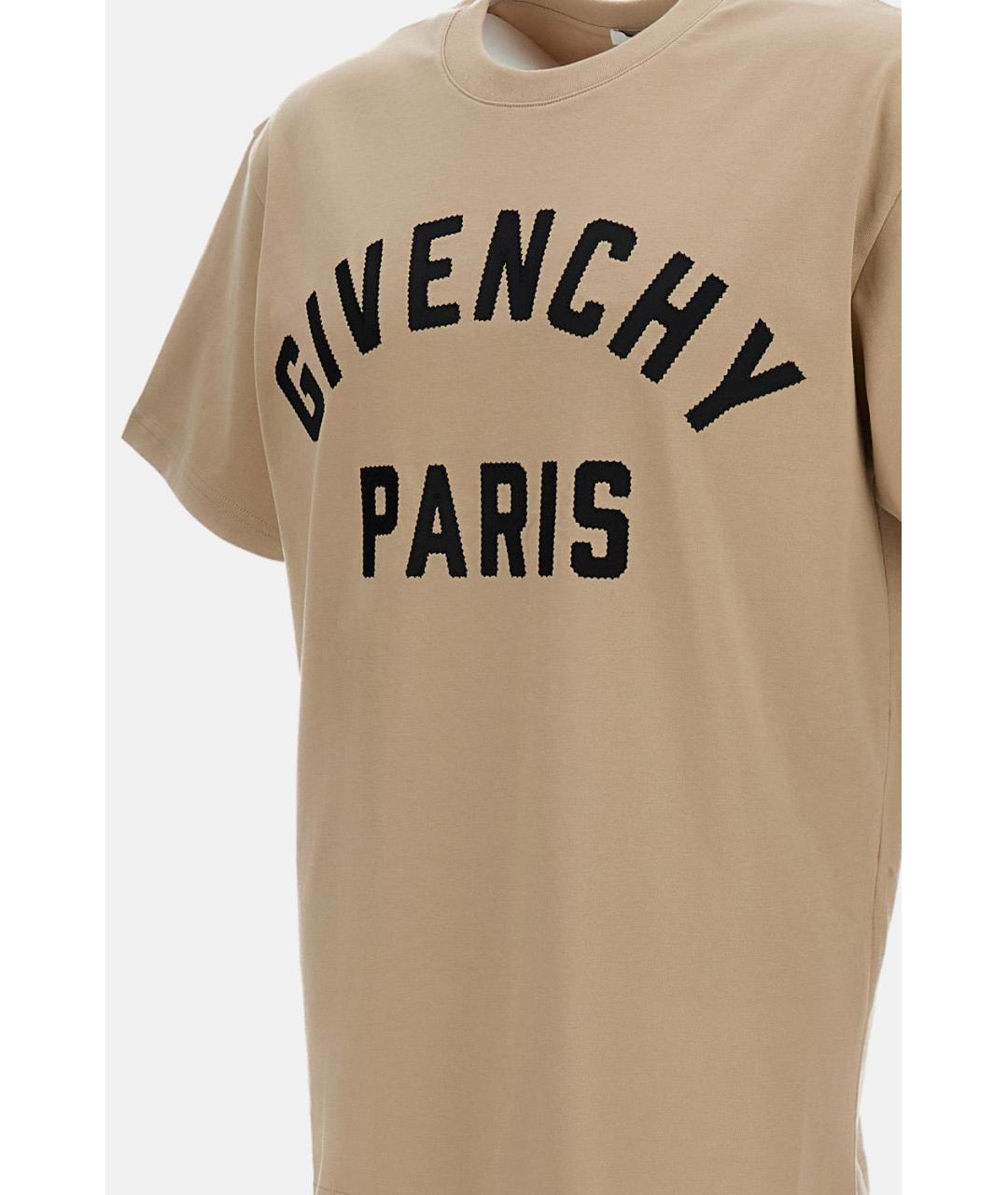 GIVENCHY Бежевая хлопковая футболка, фото 3