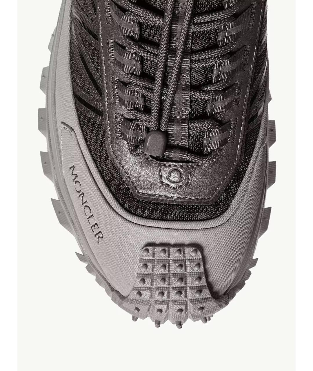 MONCLER Серые синтетические низкие кроссовки / кеды, фото 6
