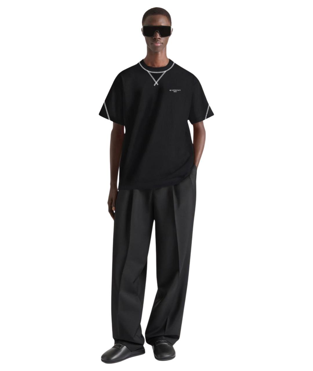 GIVENCHY Черная хлопковая футболка, фото 2