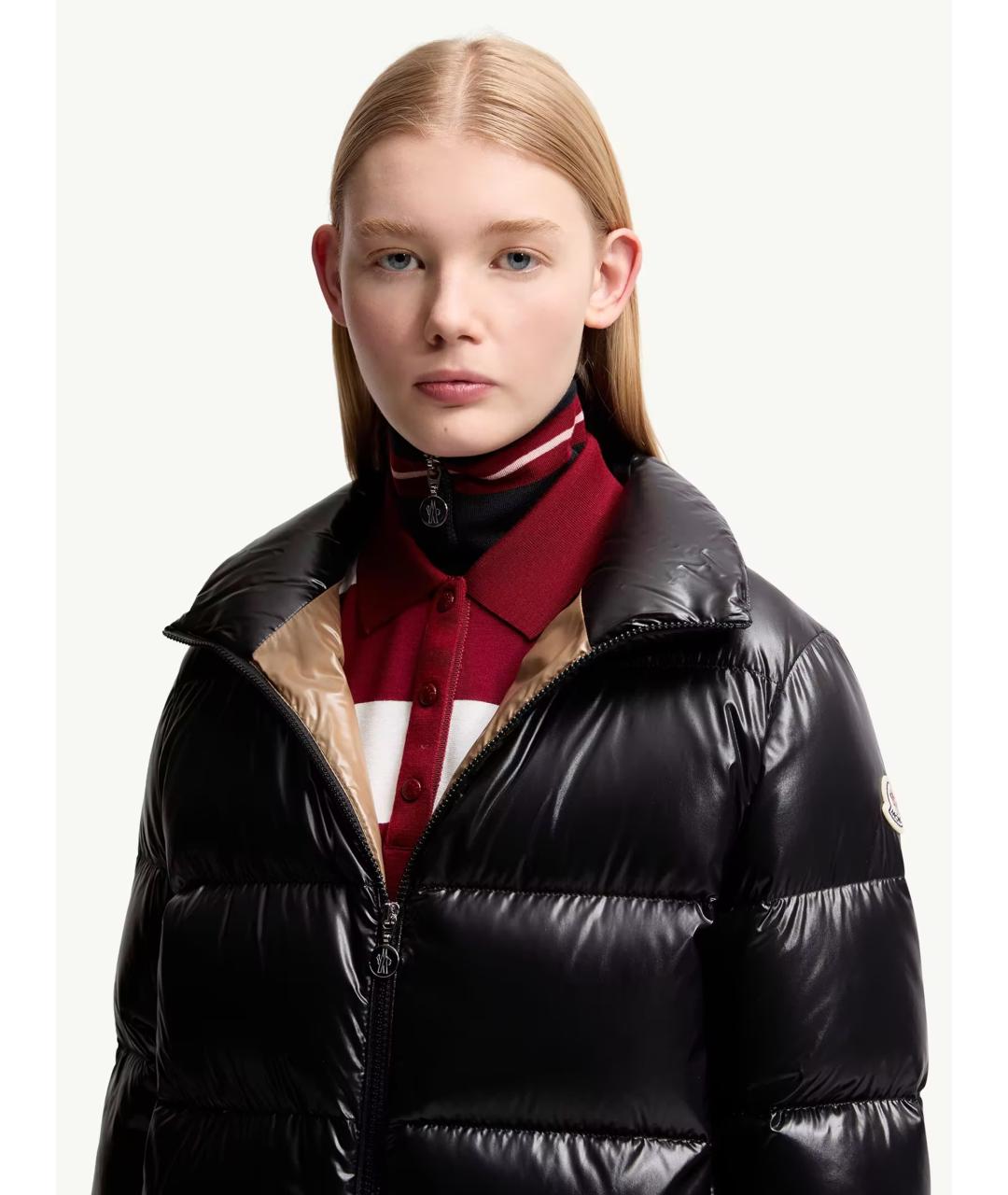 MONCLER Черный полиамидовый пуховик, фото 6