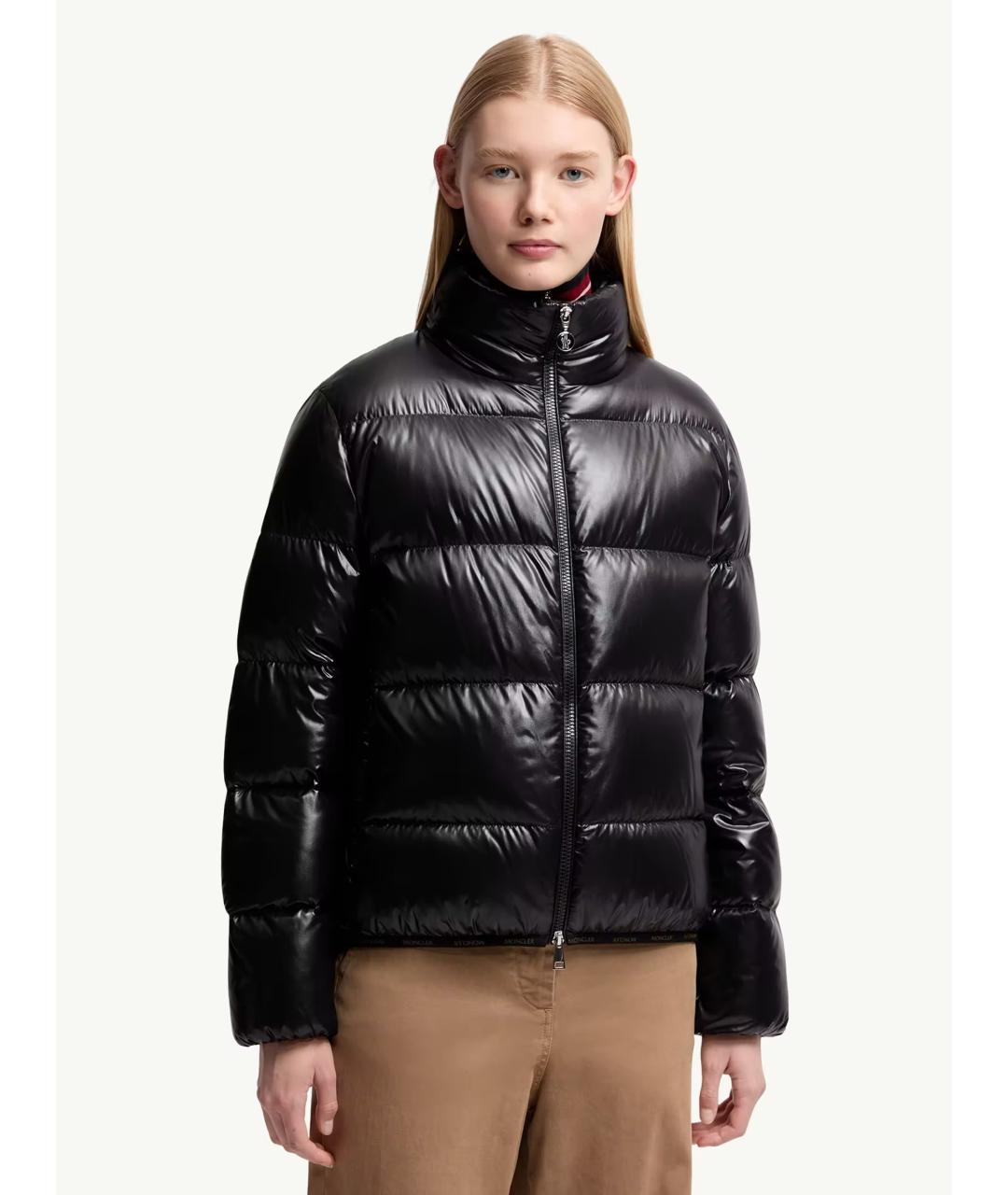 MONCLER Черный полиамидовый пуховик, фото 4