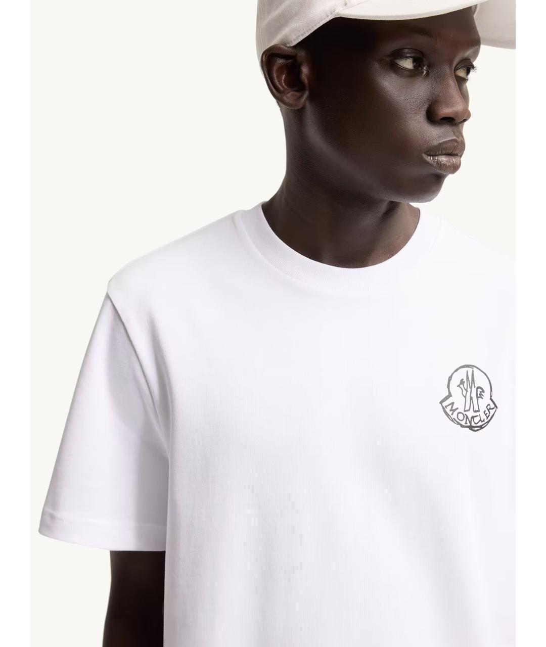 MONCLER Белая хлопковая футболка, фото 3