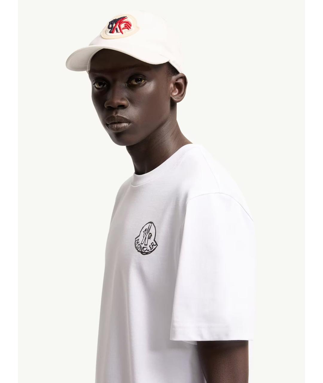 MONCLER Белая хлопковая футболка, фото 6