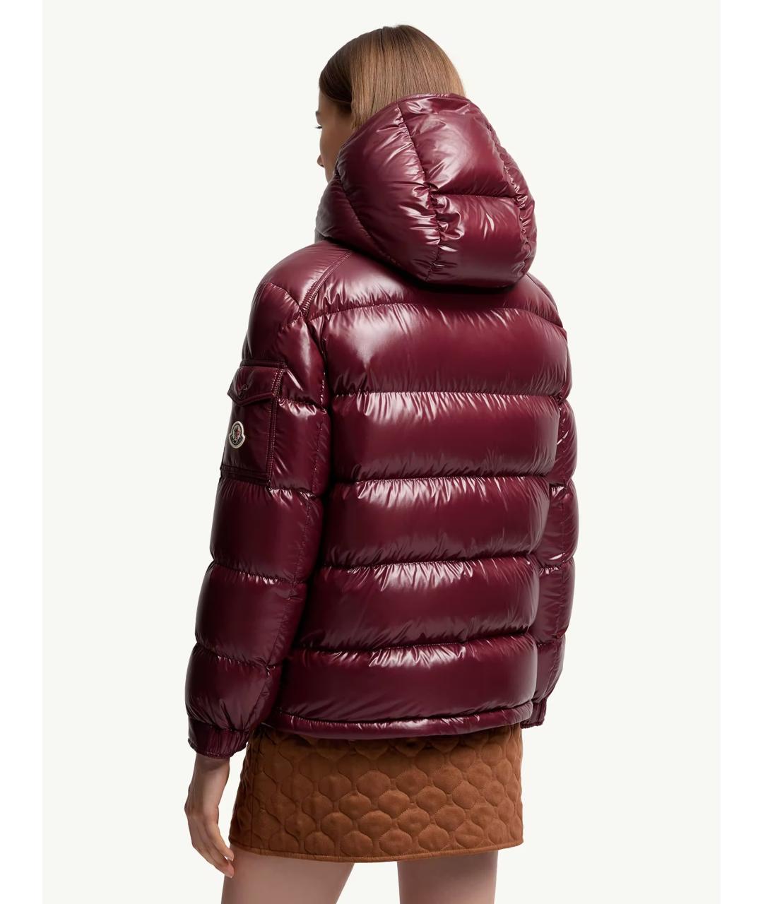 MONCLER Красный полиамидовый пуховик, фото 4