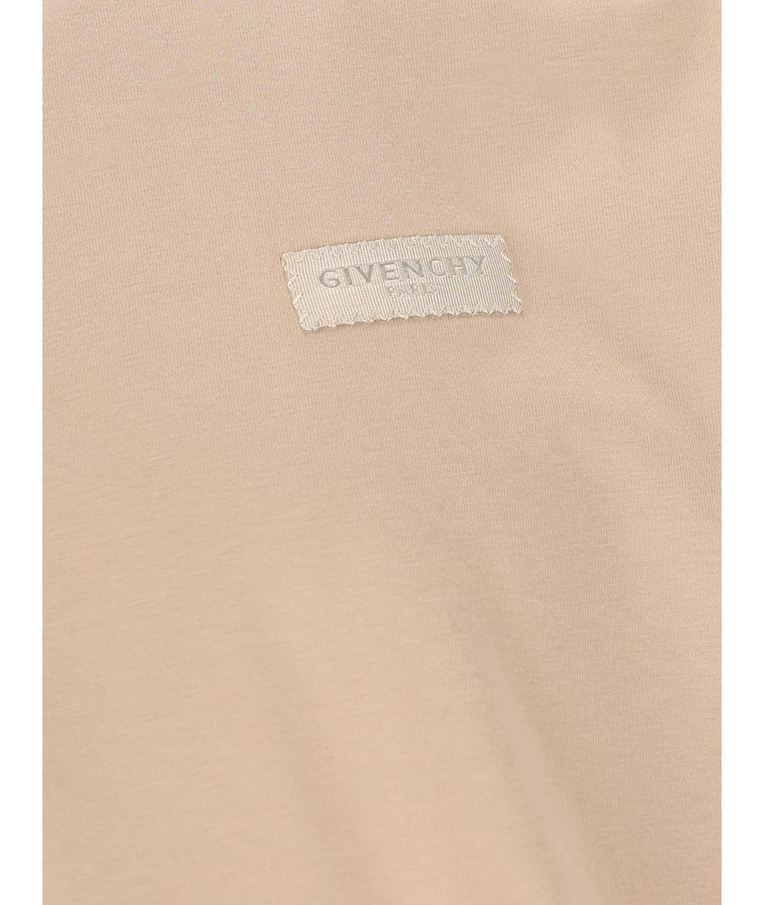 GIVENCHY Бежевая хлопковая футболка, фото 3