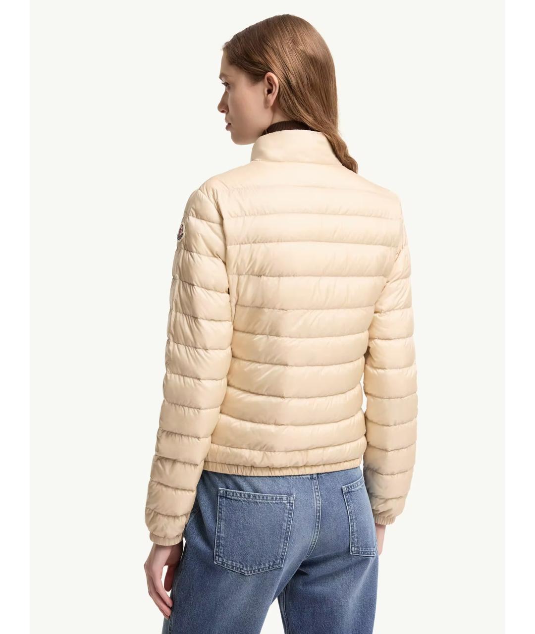 MONCLER Бежевая полиамидовая куртка, фото 6
