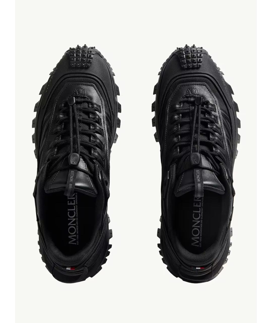 MONCLER Черные синтетические низкие кроссовки / кеды, фото 6