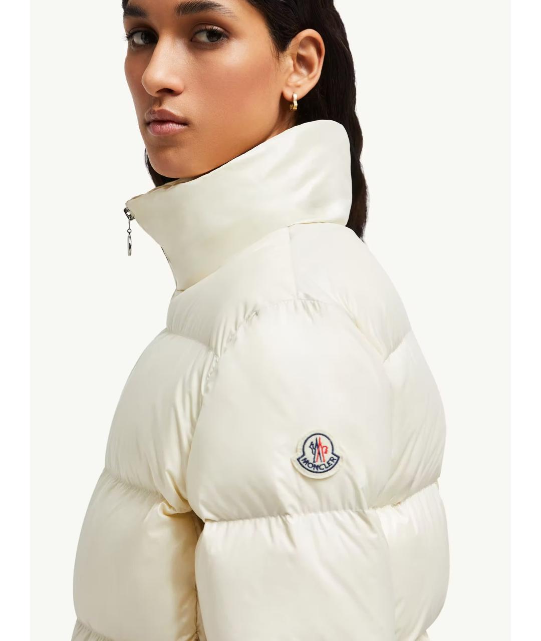 MONCLER Белая полиамидовая куртка, фото 4
