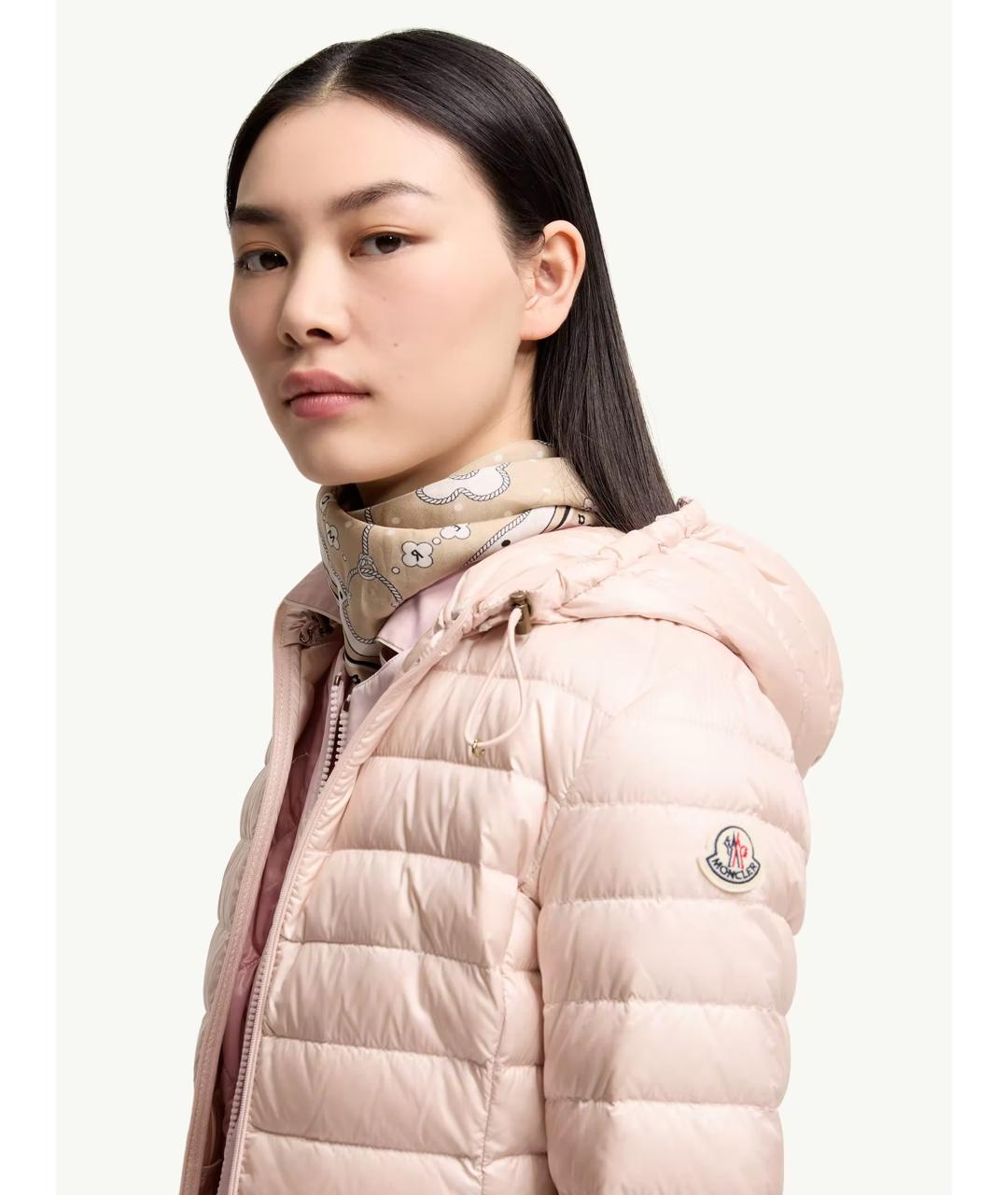 MONCLER Розовая полиамидовая куртка, фото 6