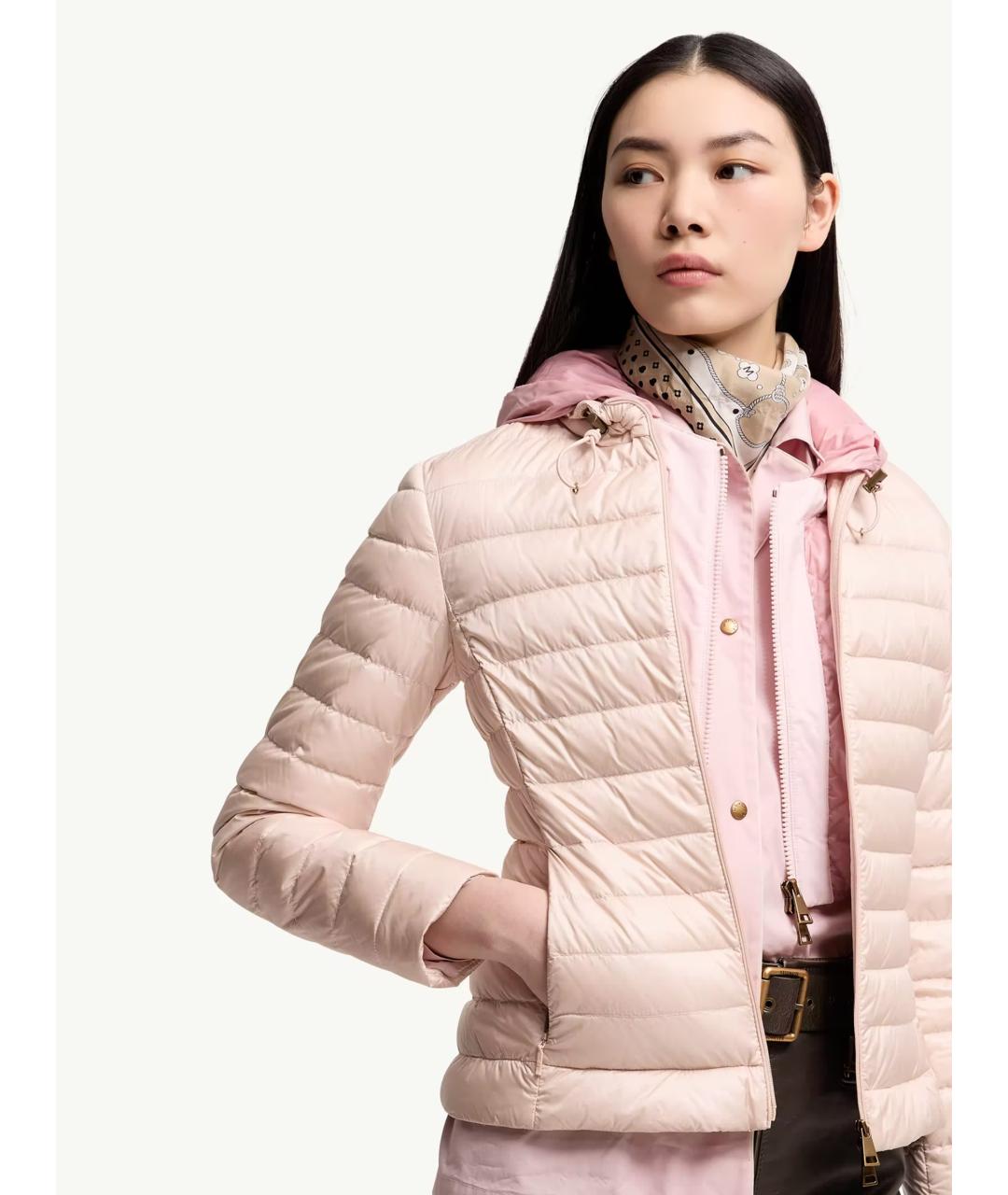 MONCLER Розовая полиамидовая куртка, фото 3