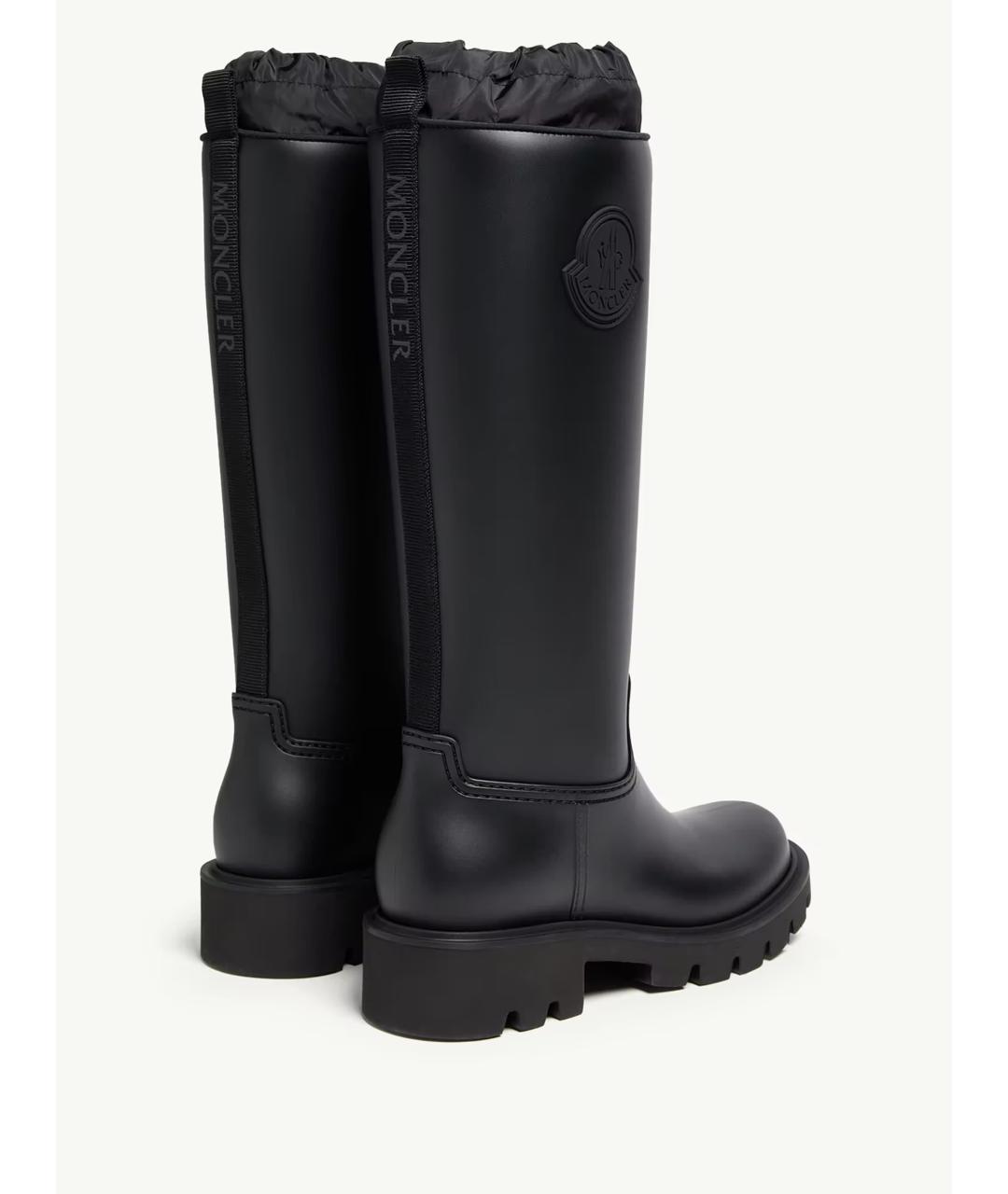 MONCLER Черные кожаные сапоги, фото 3