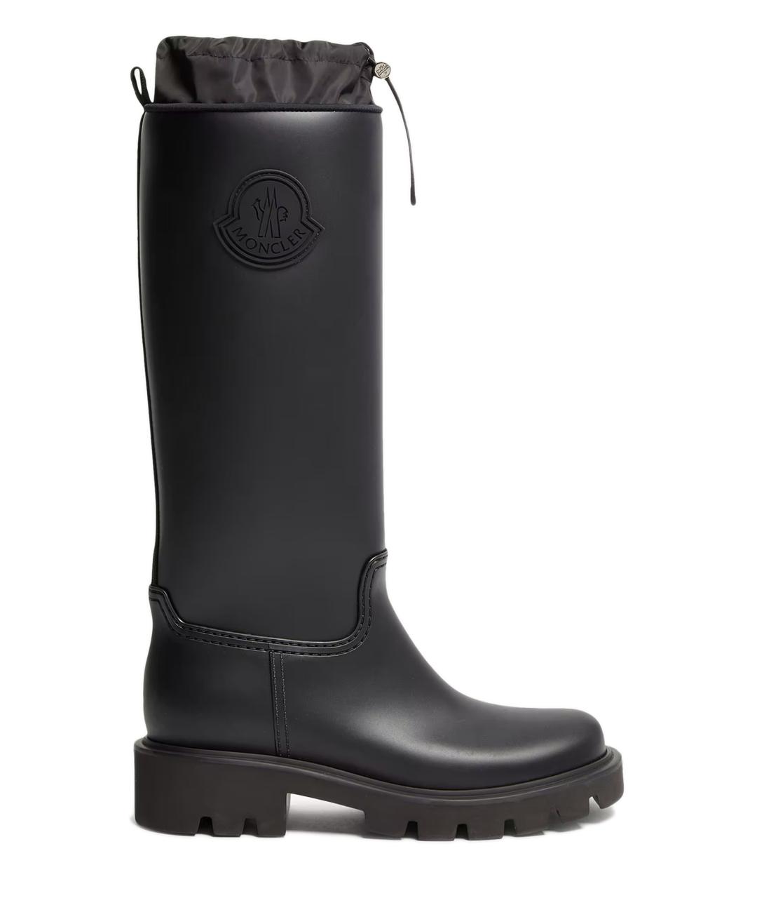 MONCLER Черные кожаные сапоги, фото 1