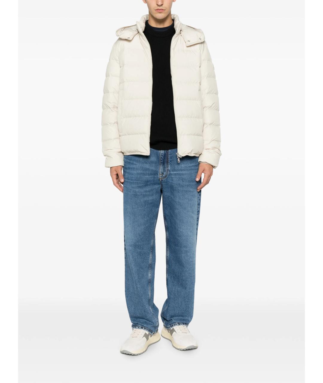 MONCLER Белая полиэстеровая куртка, фото 2