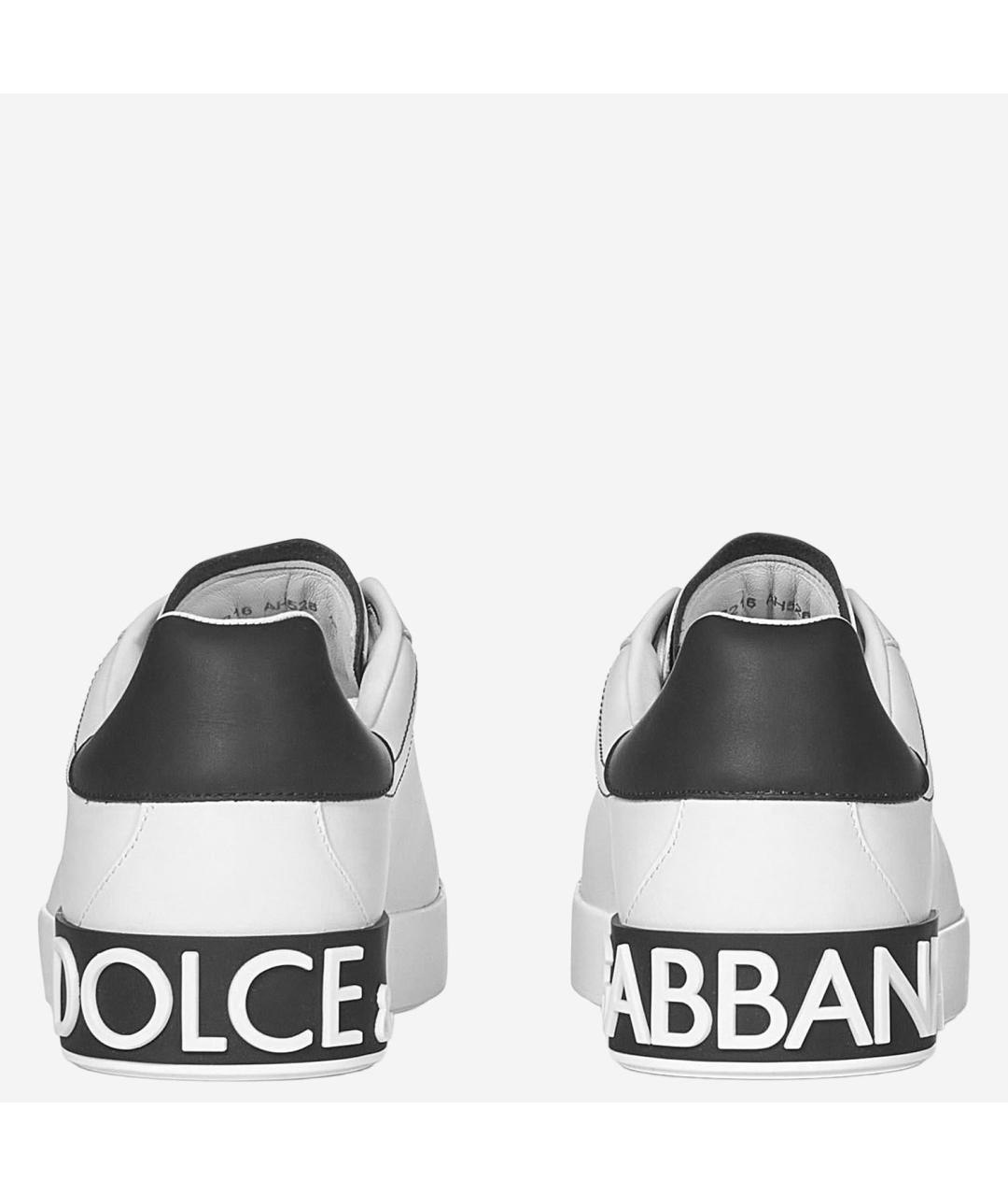 DOLCE&GABBANA Белые кожаные низкие кроссовки / кеды, фото 3
