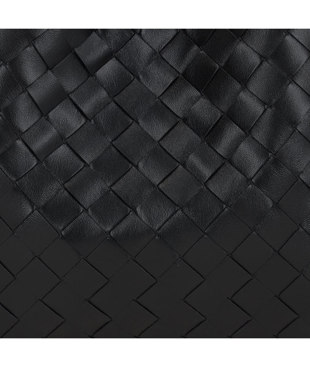 BOTTEGA VENETA Черная кожаная сумка через плечо, фото 4