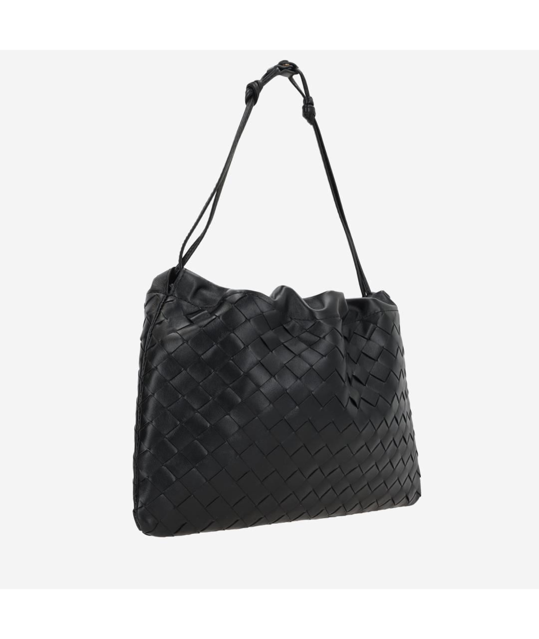 BOTTEGA VENETA Черная кожаная сумка через плечо, фото 2