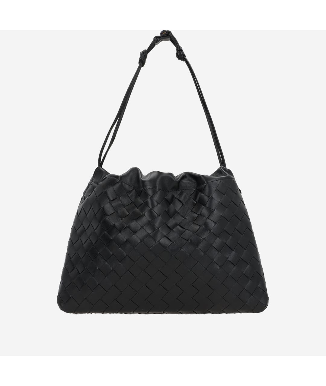 BOTTEGA VENETA Черная кожаная сумка через плечо, фото 5