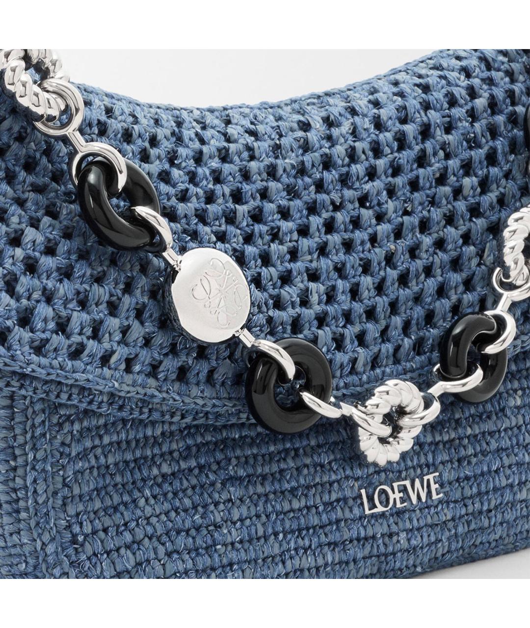 LOEWE Синяя плетеная сумка через плечо, фото 5