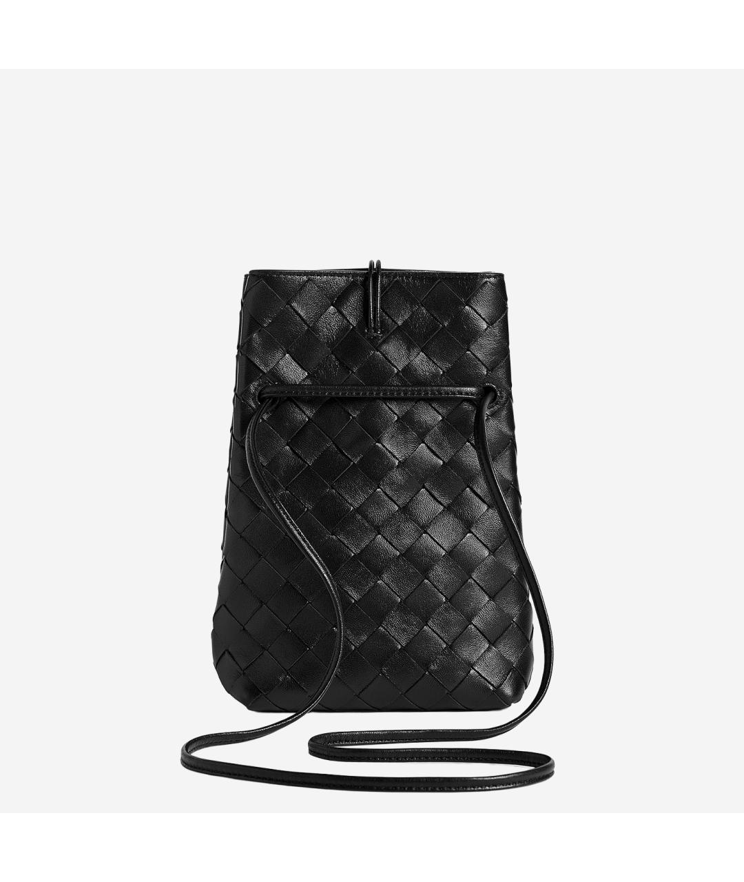 BOTTEGA VENETA Черная кожаная сумка тоут, фото 3