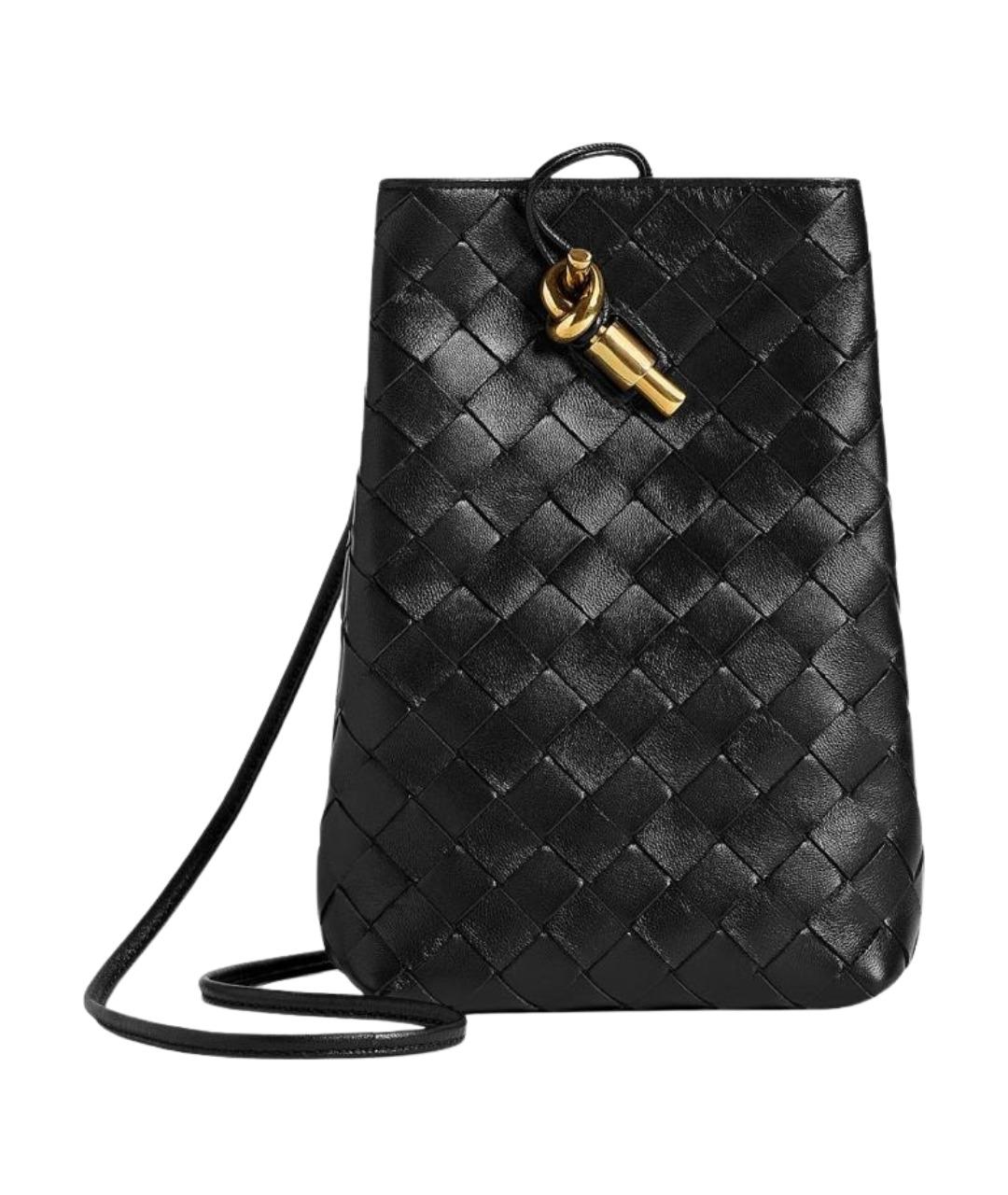 BOTTEGA VENETA Черная кожаная сумка тоут, фото 1