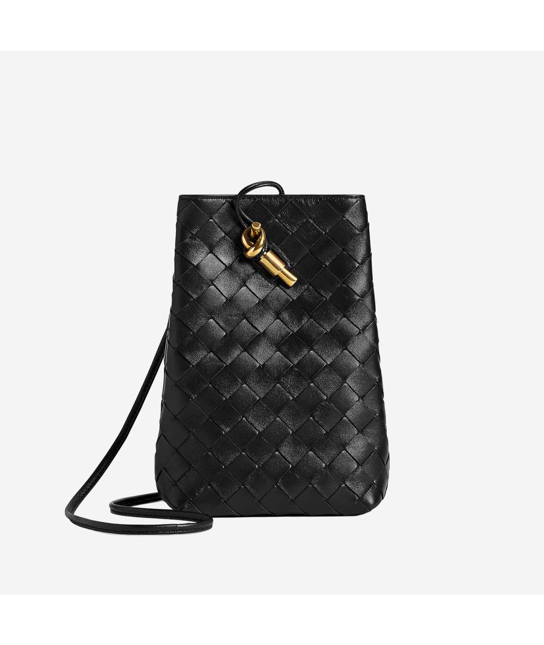 BOTTEGA VENETA Черная кожаная сумка тоут, фото 5