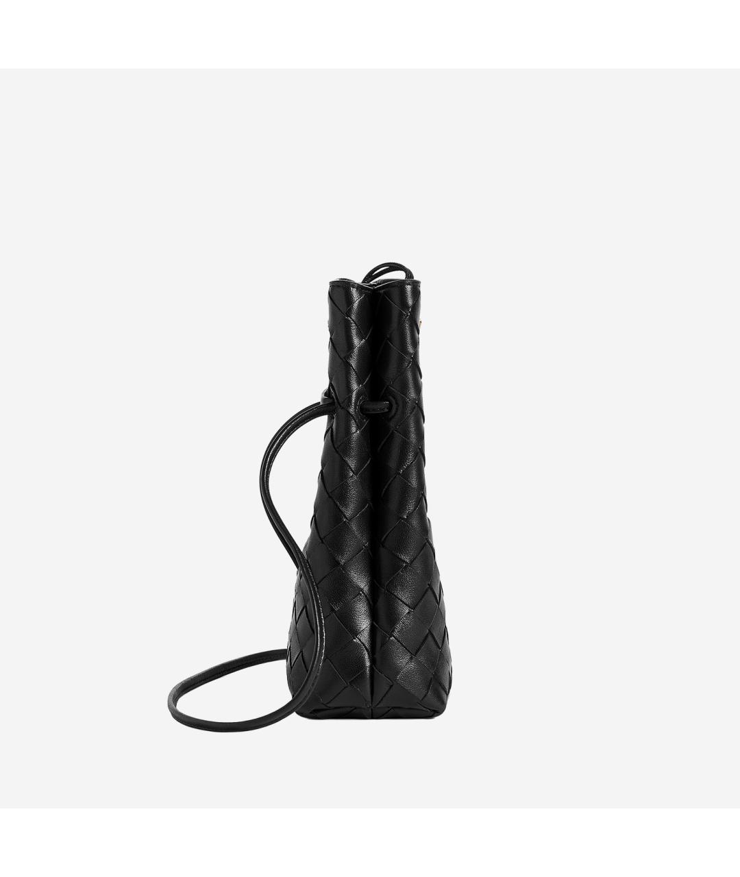BOTTEGA VENETA Черная кожаная сумка тоут, фото 2