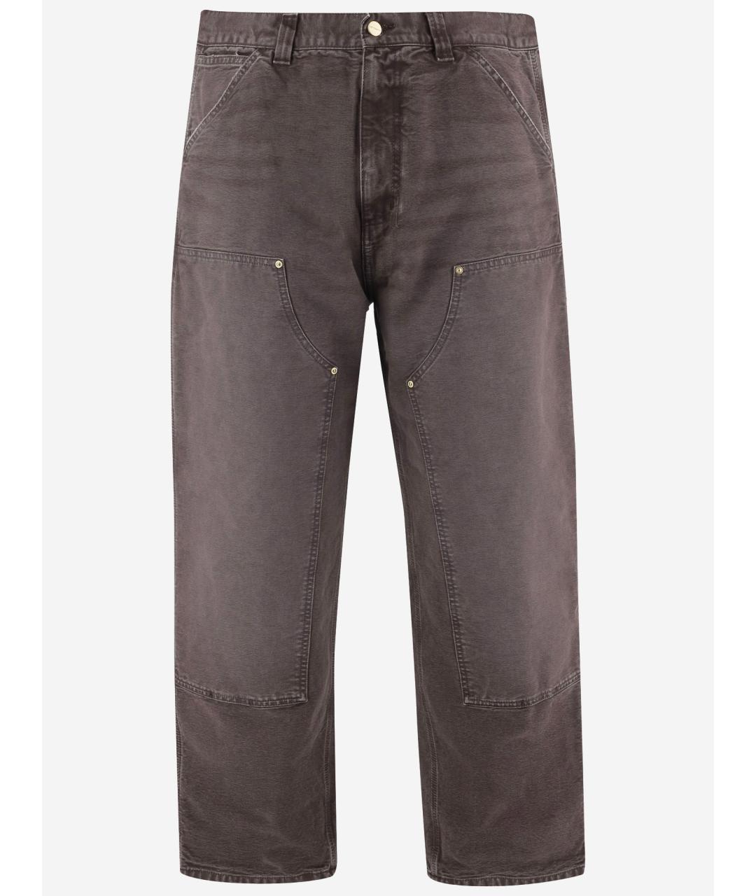 CARHARTT WIP Коричневые хлопковые прямые джинсы, фото 4