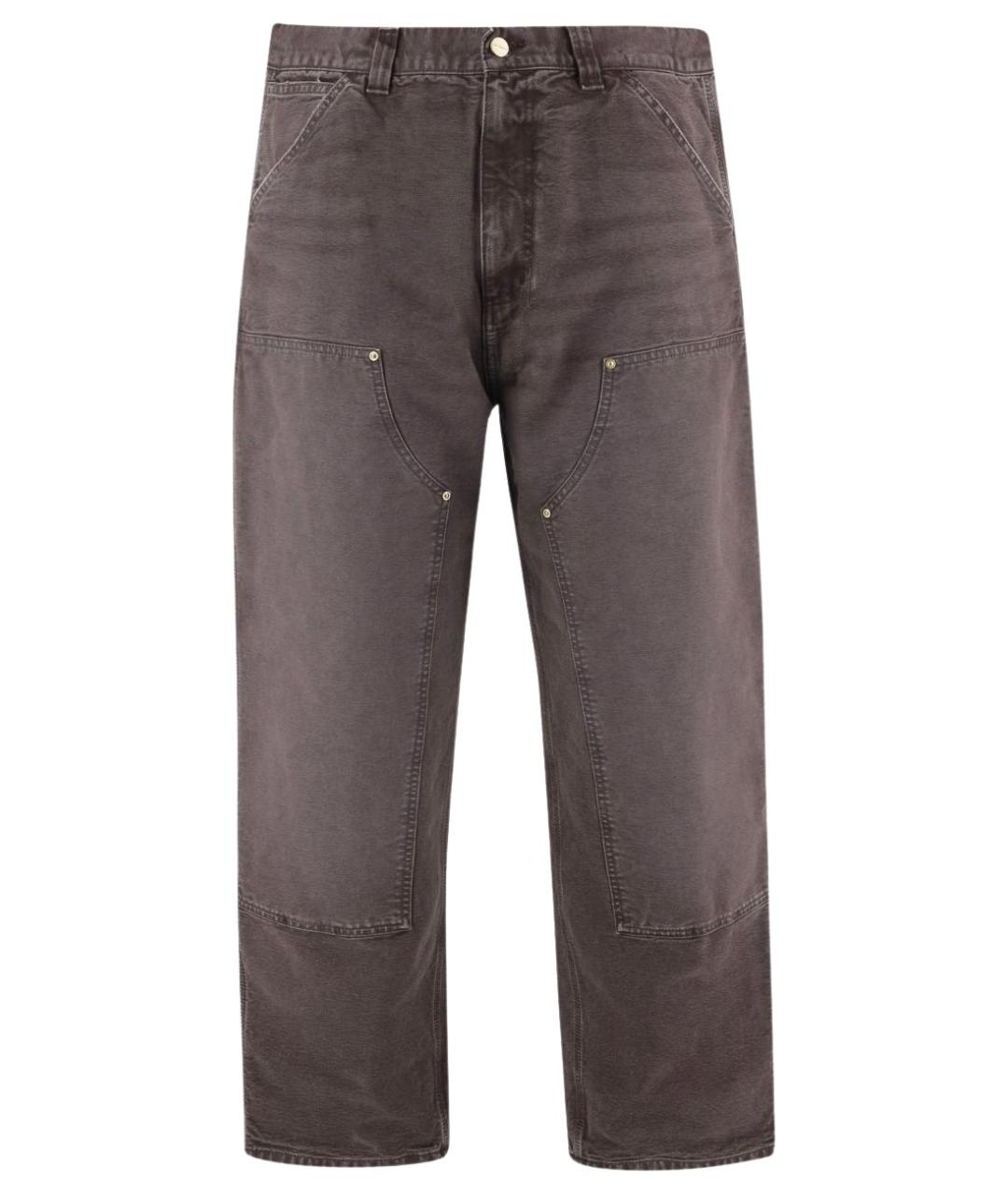 CARHARTT WIP Коричневые хлопковые прямые джинсы, фото 1