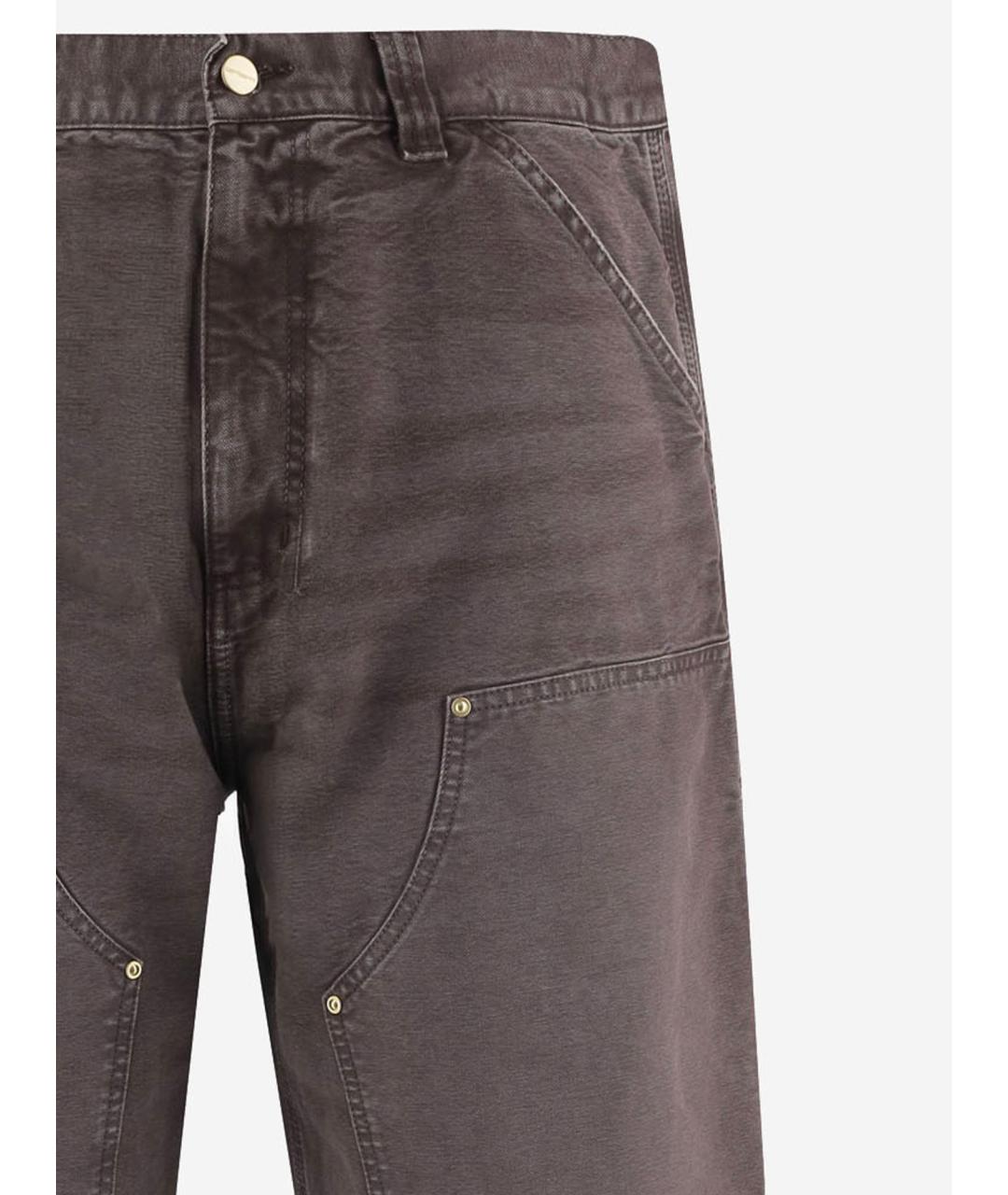 CARHARTT WIP Коричневые хлопковые прямые джинсы, фото 3
