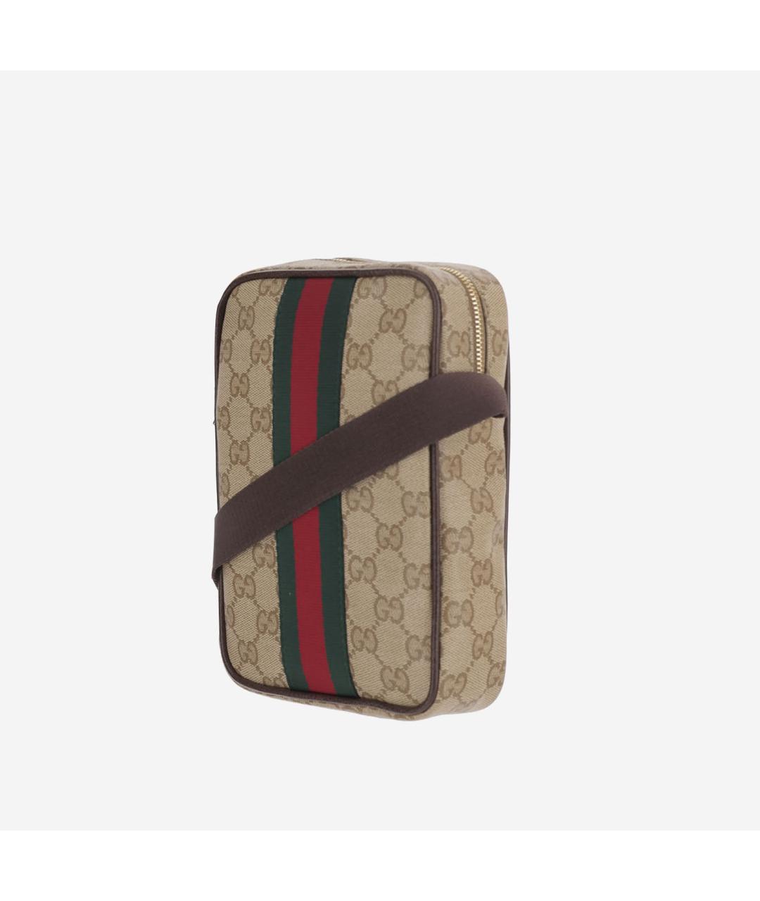 GUCCI Бежевая жаккардовая сумка на плечо, фото 2