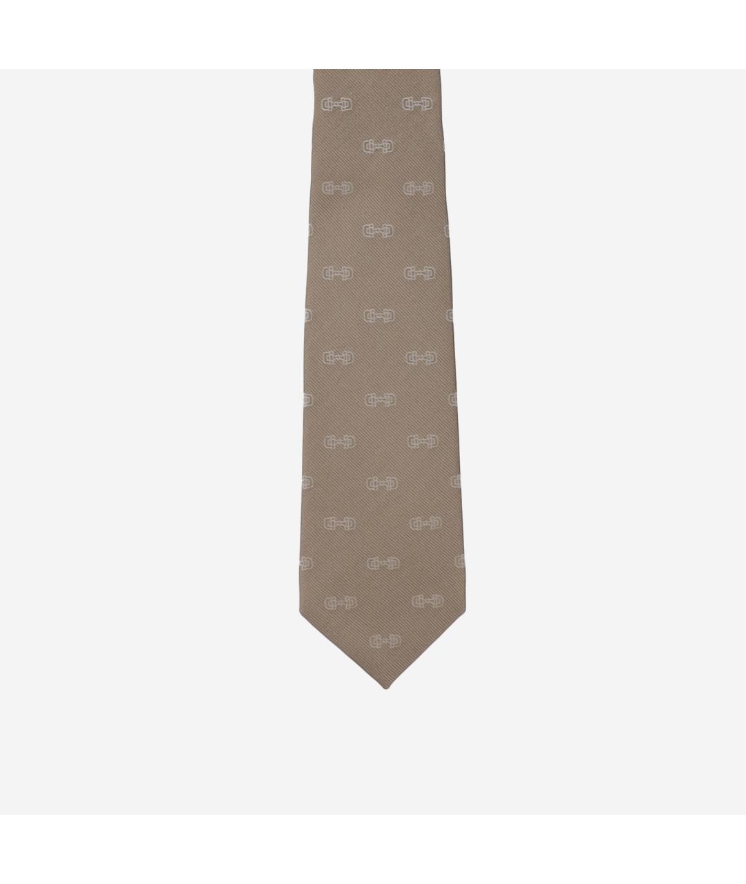 GUCCI Бежевый шелковый галстук, фото 1