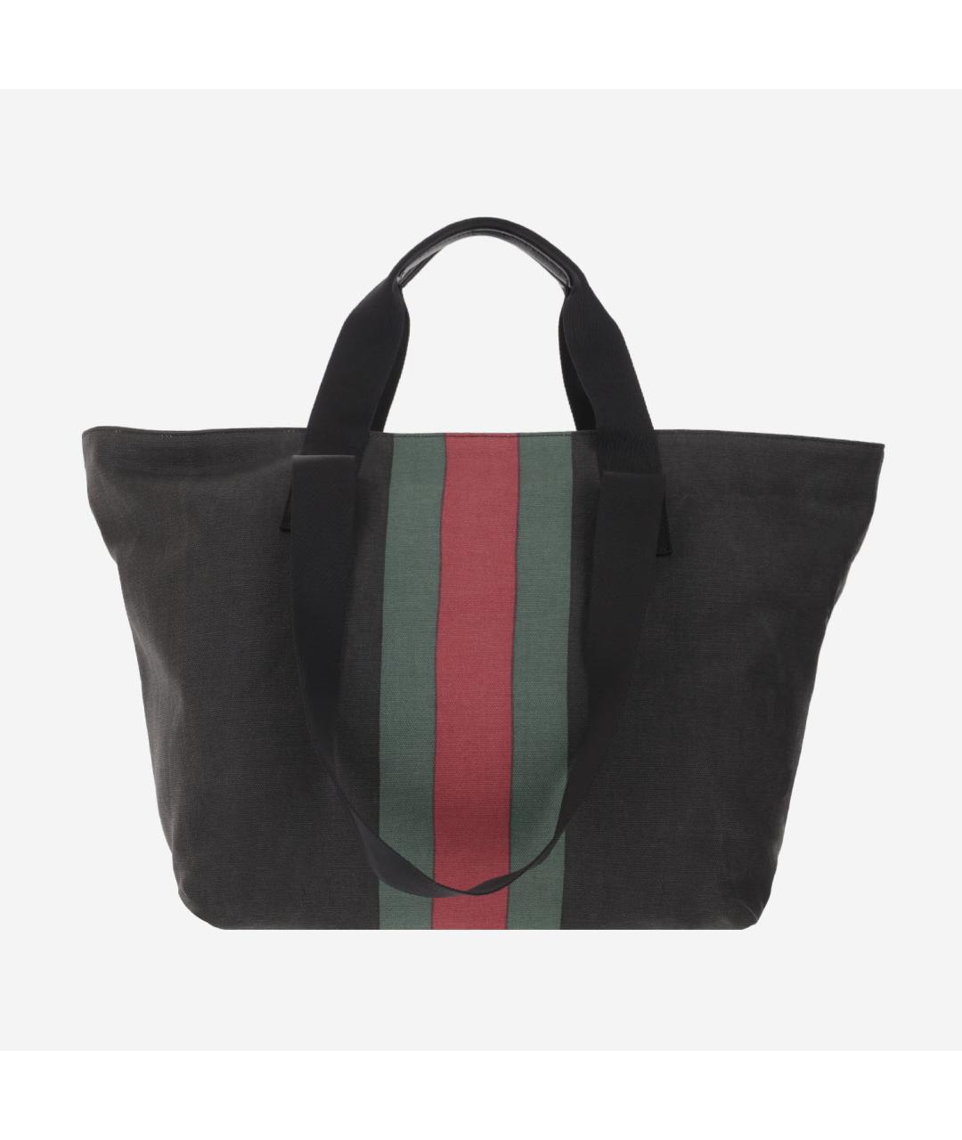 GUCCI Черная хлопковая сумка тоут, фото 5