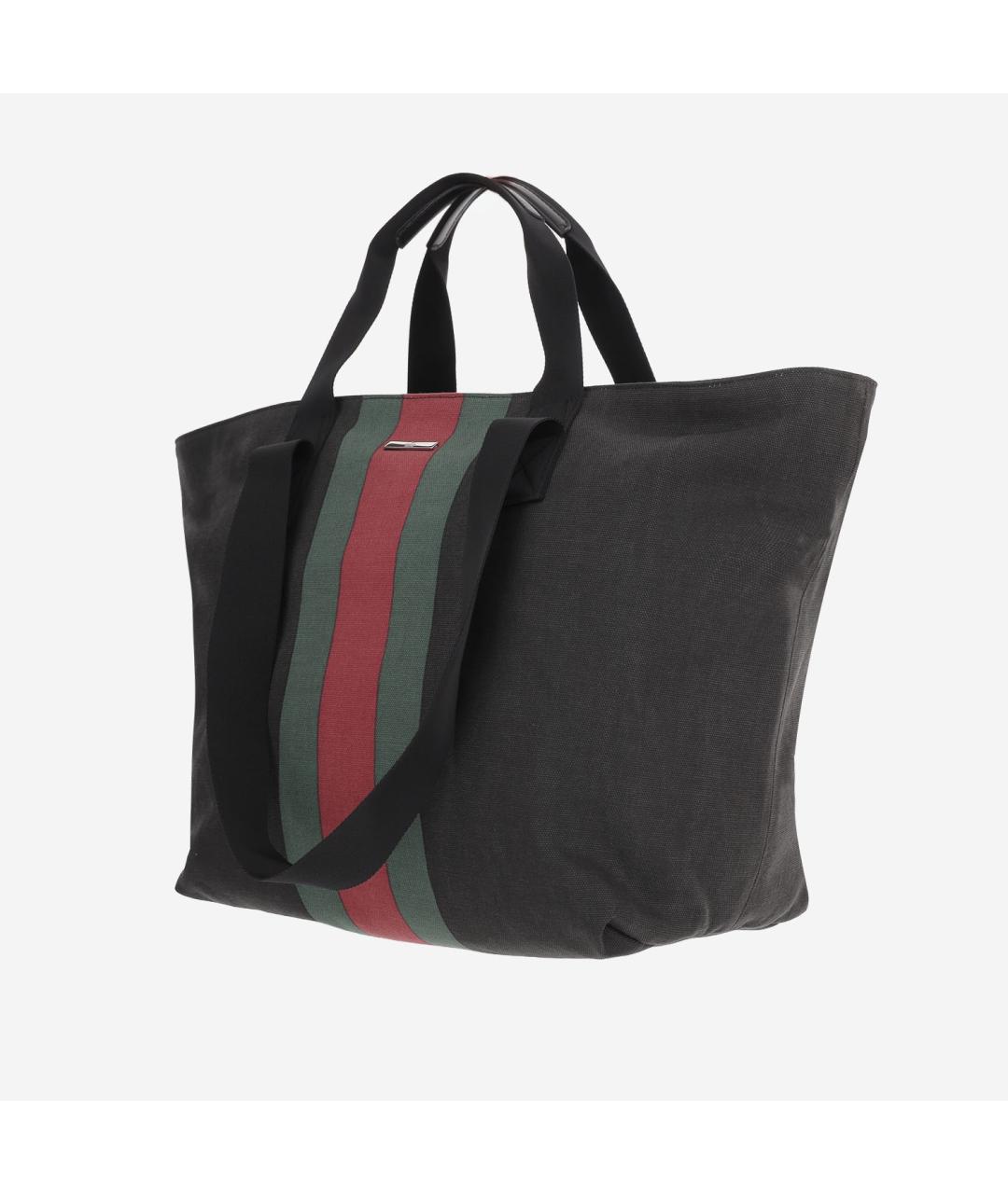 GUCCI Черная хлопковая сумка тоут, фото 2