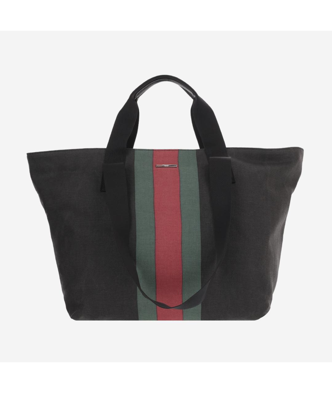 GUCCI Черная хлопковая сумка тоут, фото 3