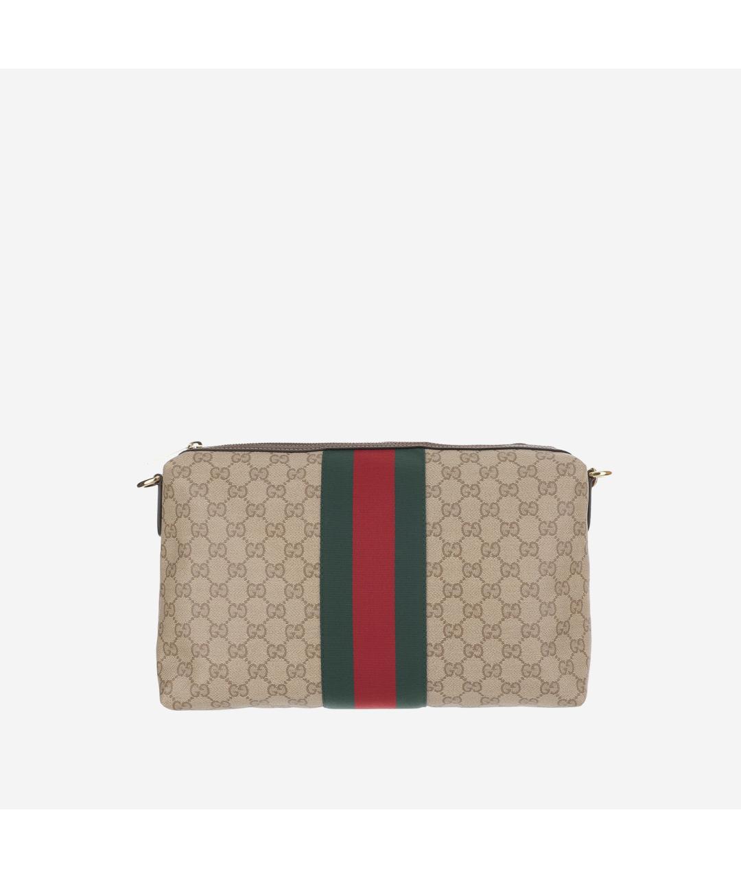 GUCCI Бежевая хлопковая сумка на плечо, фото 3