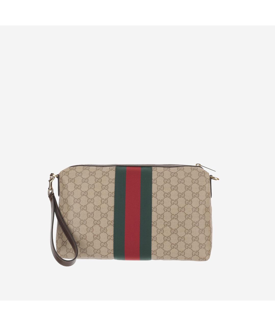 GUCCI Бежевая хлопковая сумка на плечо, фото 6