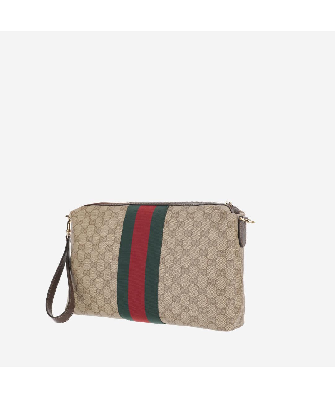 GUCCI Бежевая хлопковая сумка на плечо, фото 2