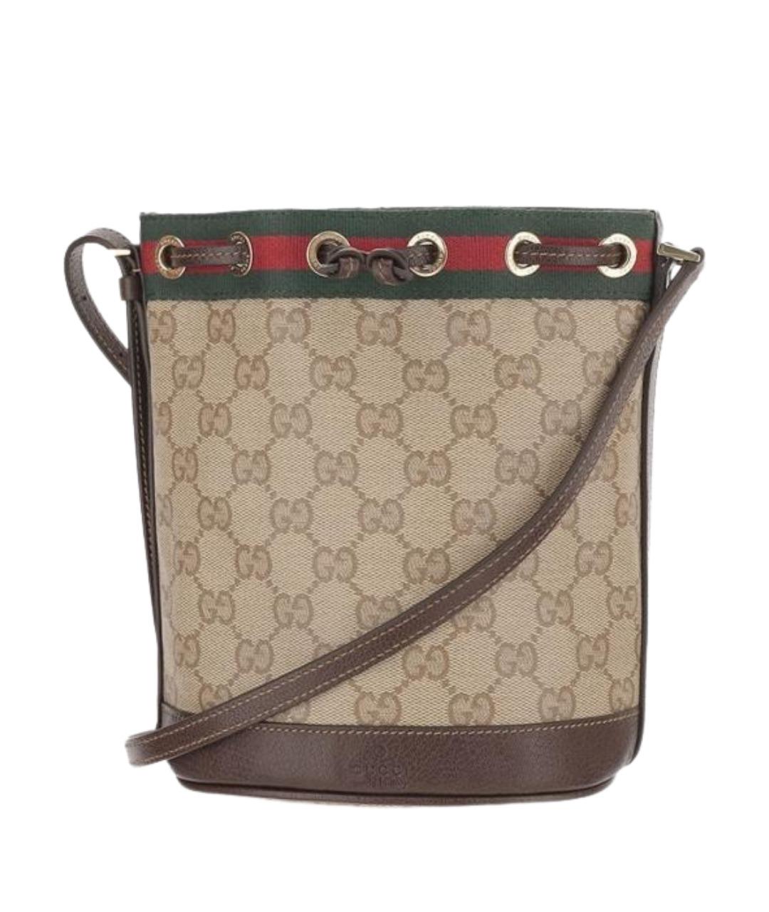 GUCCI Бежевая тканевая сумка через плечо, фото 1