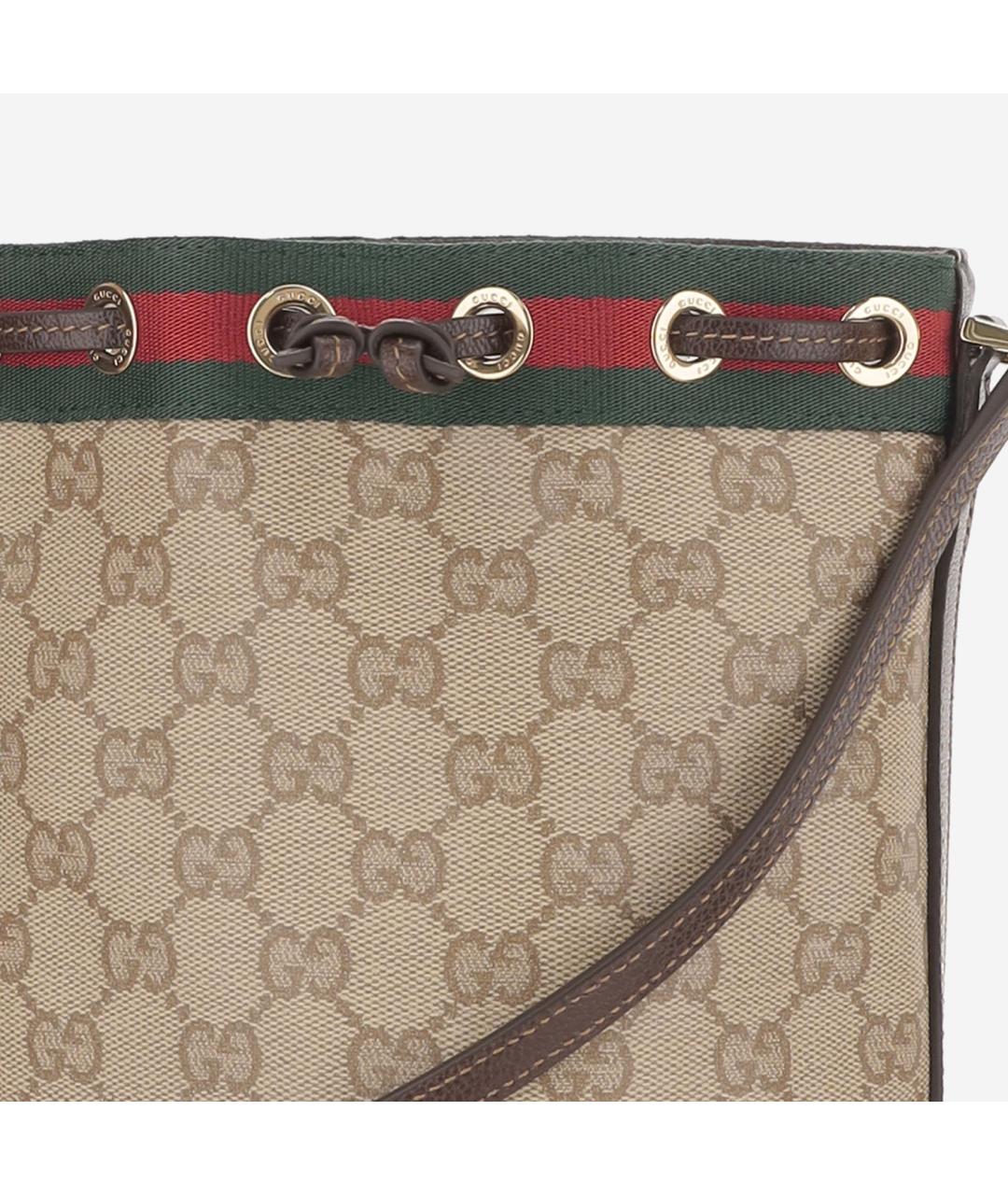 GUCCI Бежевая тканевая сумка через плечо, фото 4