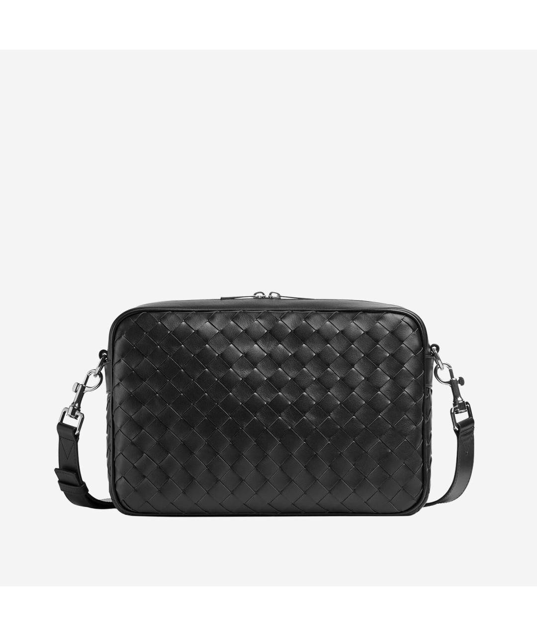 BOTTEGA VENETA Черная кожаная сумка на плечо, фото 5