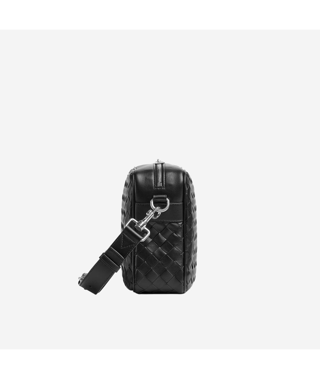 BOTTEGA VENETA Черная кожаная сумка на плечо, фото 2