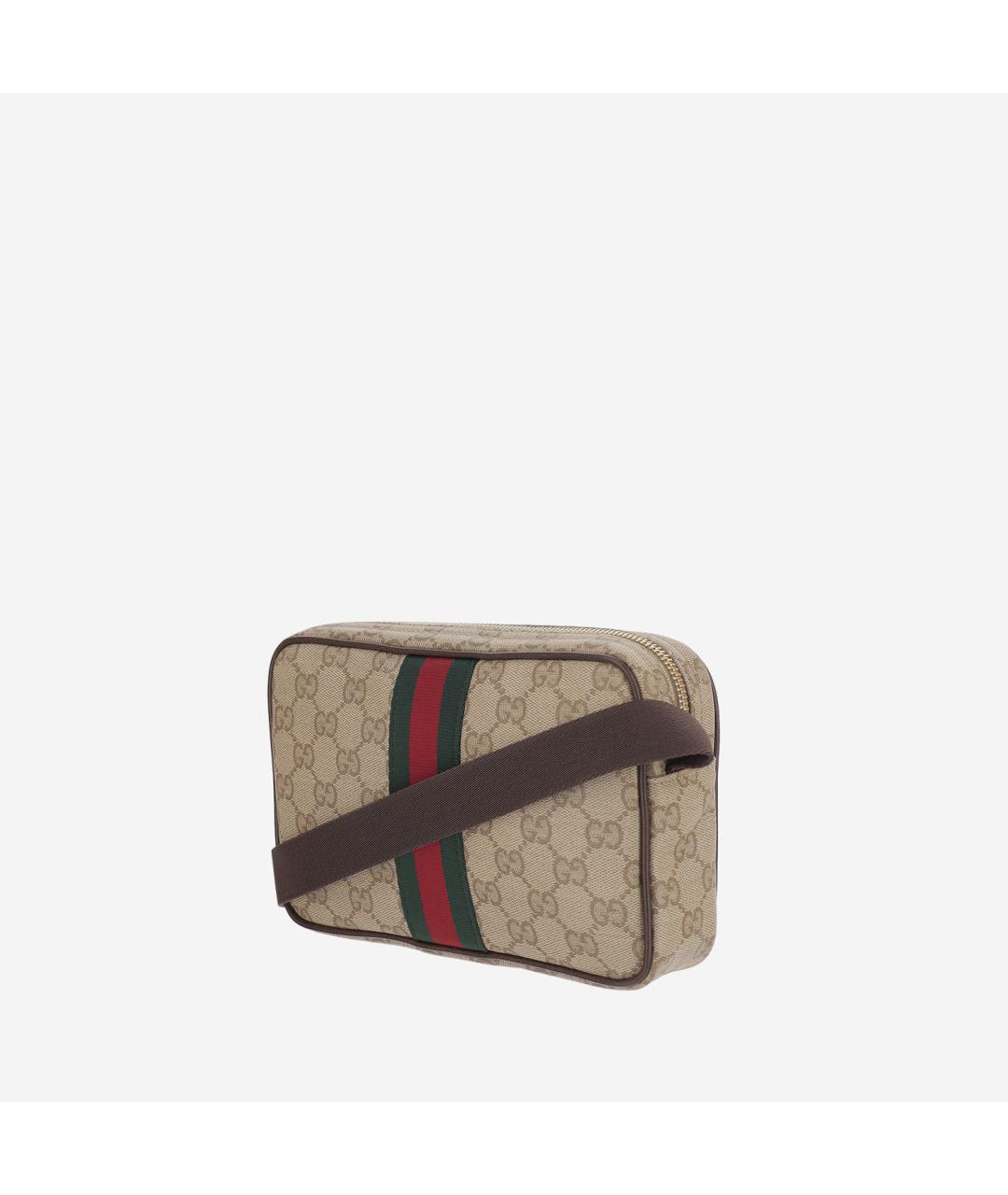 GUCCI Бежевая жаккардовая сумка через плечо, фото 2
