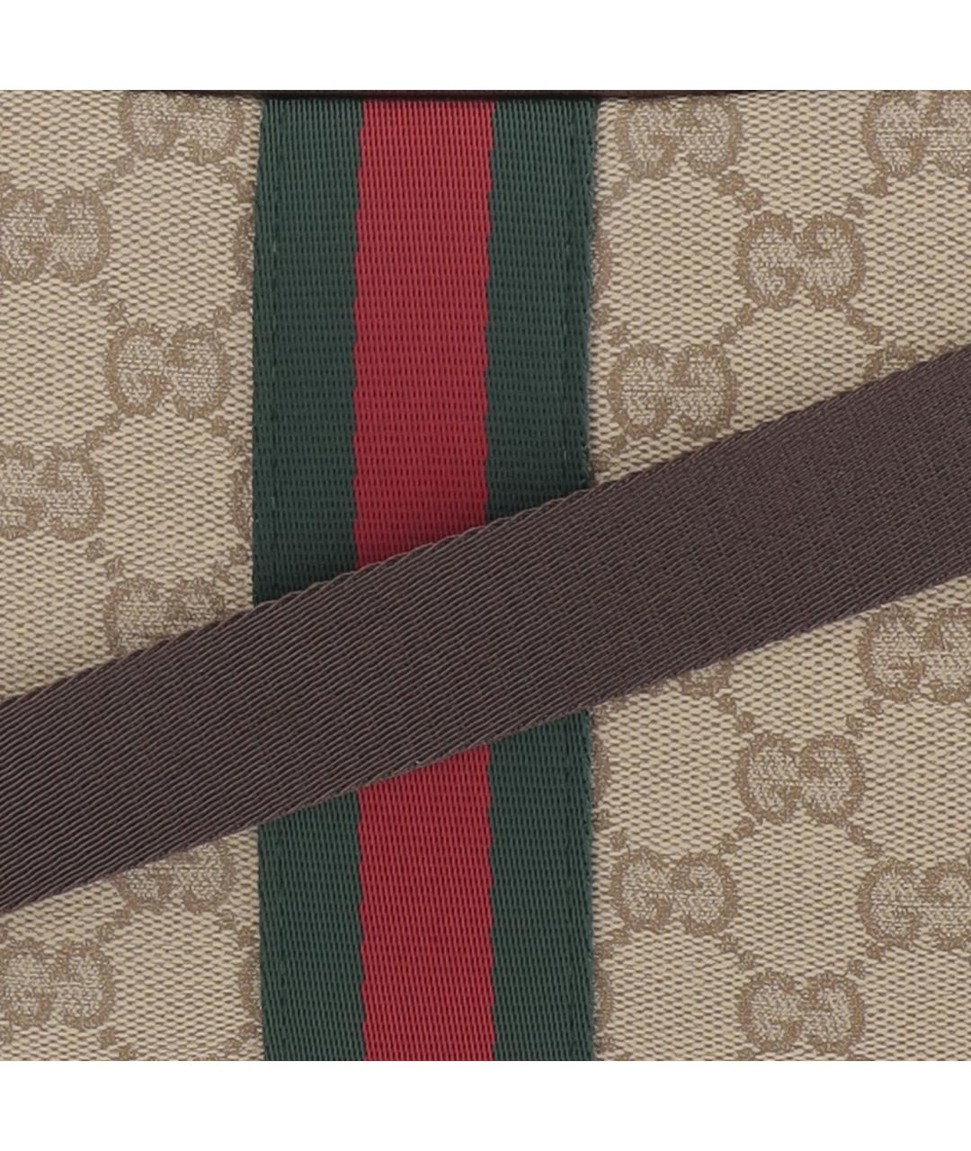GUCCI Бежевая жаккардовая сумка через плечо, фото 4